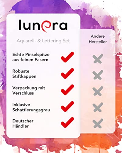 Pinselstifte lunera Brush Pen Set, 50er Set mit Aquarellfarben