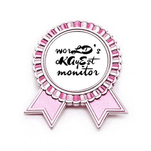 Broche rose World's Okayest Moniter accessoire métal M pour habit de diplôme