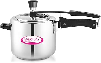 Everyday Stainless Steel Pressure Cooker, 5 Litre, Mirror Finish, Inner Lid Design, Gas and Induction Compatible
