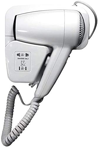 Antdau71 - Asciugacapelli Phon Da Parete Muro Per Alberghi, Hotel, Palestra, Bagno, Spogliatoi, B&B Con Presa Elettrica Per Rasoi. Asciuga Capelli Da 