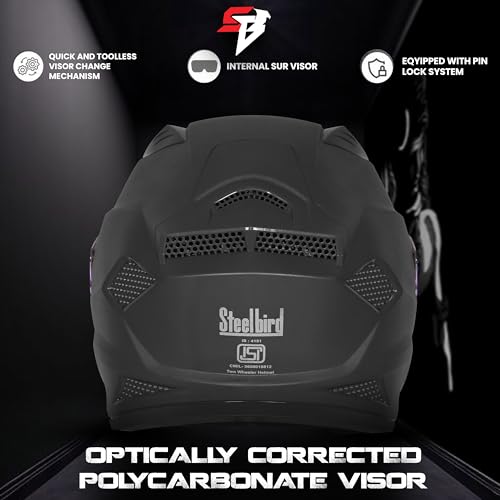 Image of Steelbird SBH-25 Rudra ISI Certified Full Face Helmet for Men and Women