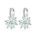 CICINIO 14K Cubic Zirconia Sky Blue Rhinestone Flower Stud Earrings, Dangle Hook Earrings Studs Hypoallergenic for Girls Women