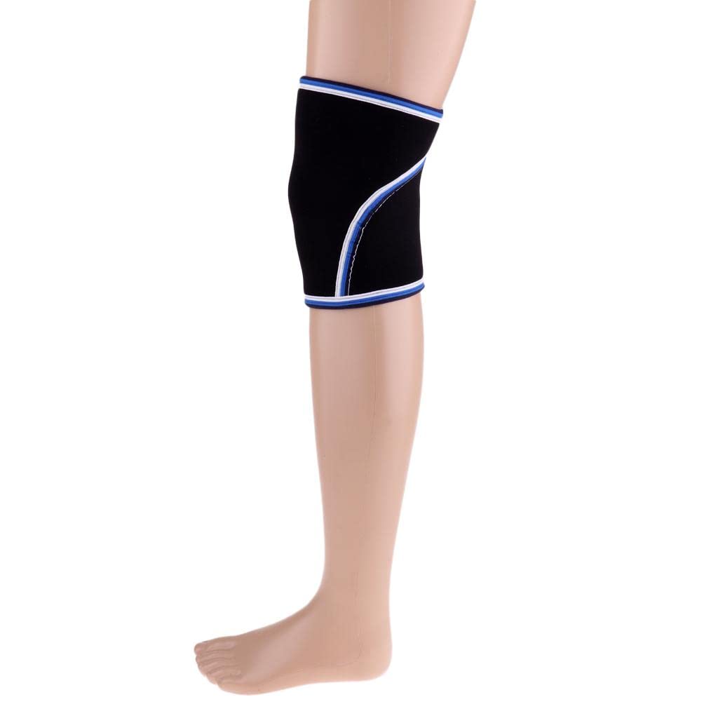 Ginocchiere in Neoprene da 7 mm per Supporto Ginocchio, Training, Sollevamento Pesi, Basket - Blu, XL