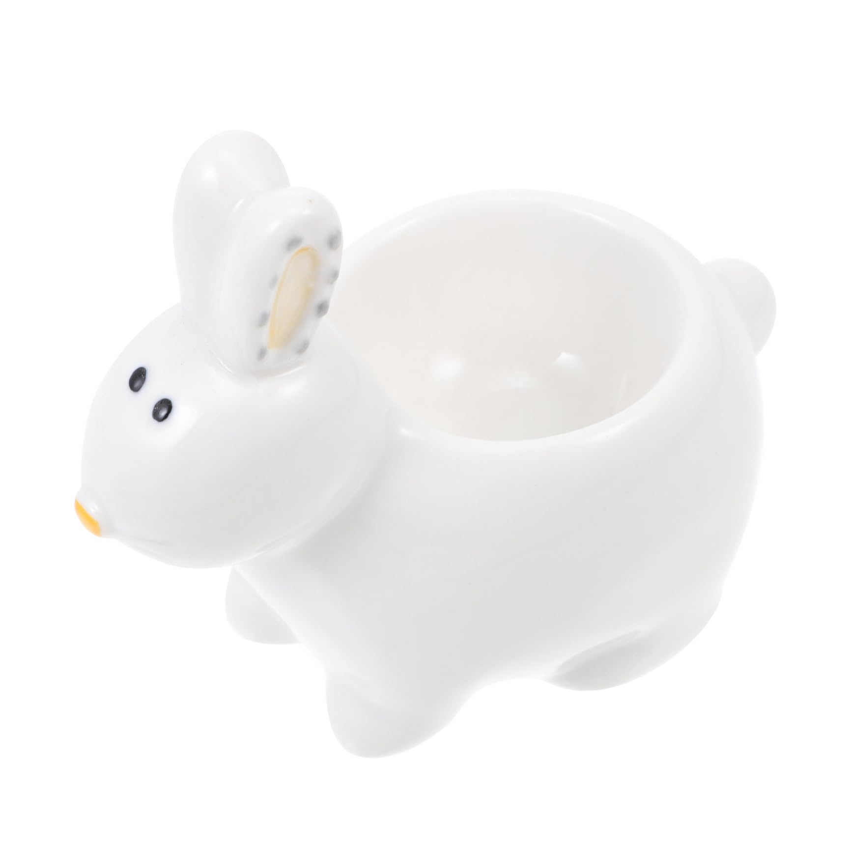 PRETYZOOM Cute Rabbit Ceramic Egg Holder Porcelain Egg Plate Dinning Table Breakfast Prop