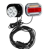【Función】 4 funciones + reflector, utilizado como luces de giro/indicadoras, luces de freno/freno, luces de conducción/traseras/de posición, lámpara de matrícula y reflector. Universal para vehículos de 12 V 24 V, como remolque, camión, caravana, barco, camión, etc