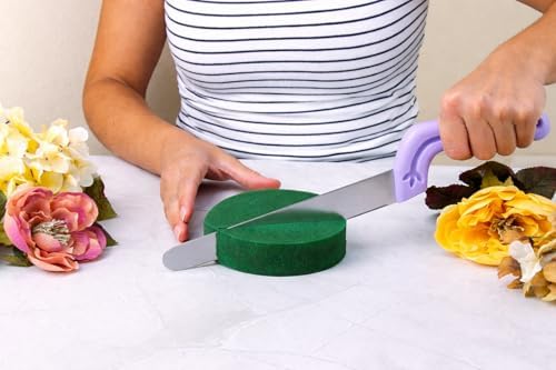 Pack of 6 FLOFARE Round Floral Foam Blocks for Fresh and Artificial Flowers, Each (4" X 1.4"), Dry & Wet Green Flower Foam for Flower Arrangements & Florist Supplies — view 3