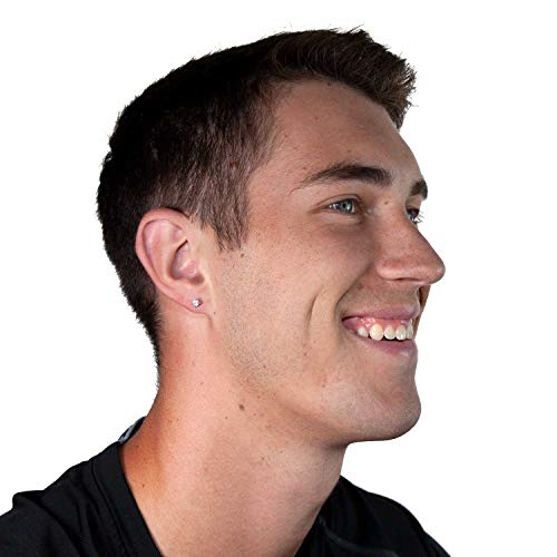 14K Solid White Gold Stud Earrings | Round Cut Cubic Zirconia | Screw Back Posts | 3.0 Ctw, 1.5 Ctw Each | With Gift Box #TOP7