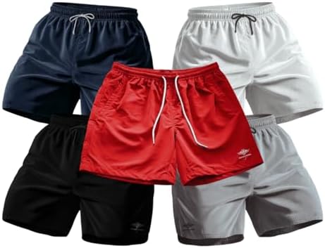Kit 5 Shorts Praia Masculino Academia Corrida Treino Básica Color...