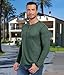 PEGENO Men's Casual Slim Fit Long Sleeve Henley T-Shirts Cotton Shirts (US Large, A2 VG-Green)