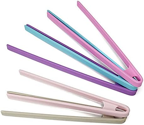 Bag Clips 1 Pcs Cooking Silicone Kitchen Tongs Food BBQ Tongs Salad Bacon Steak Bread Tongs Clip Tools Bakeware Baking & Pastry Tools Clamp (Color : Blue) (Red)