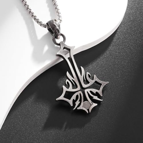 Collier pendentif croix homme amulette de chance contre la routine de la mode - 3