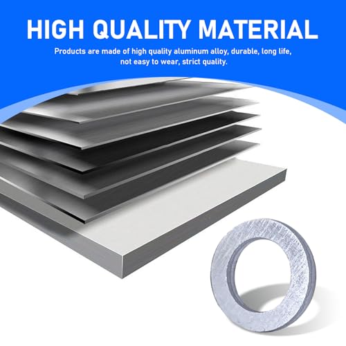 Image of 50PCS Oil Drain Plug Washer, 14 mm Oil Drain Plug Gasket, Aluminum Engine Crush Washer, Compatible with Honda, Acura, Accord, Civic, Ridgeline, Replaces for OEM 94109-14000