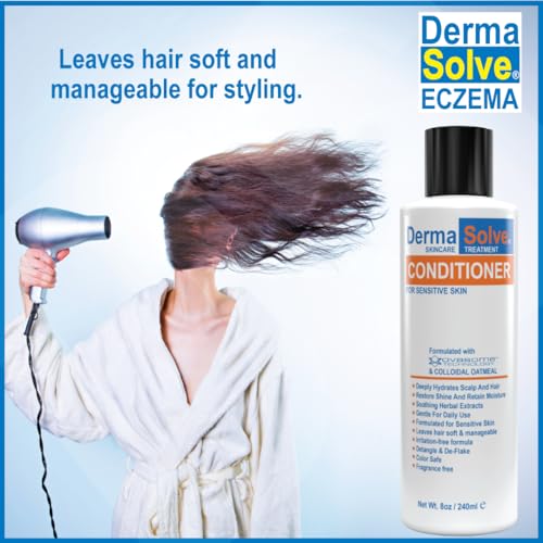 Eczema Shampoo & Conditioner (Combo Pack) - Flare Control Scalp & flake Relief Therapy that Protects, Moisturizes, and Repairs Skin by DermaSolve - Kids & Adults - Steroid Free