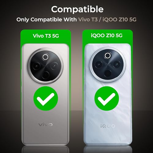 Image of A rtistque Clear Hard Transparent Back Case Cover for iQOO Z10 / Vivo T4 5G | Stylish | Shockproof TPU Protective Design | 360 Degree | iQOO Z10 / Vivo T4 Back Cover - Black