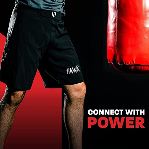 Hawk Sports Athletic Shorts For Men And Women, No Gi Mma Shorts For Boxing, Kickboxing, Jiu Jitsu, Muay Thai, And Wrestling, Workout Shorts For Exercise, Training, And Sparring - Black, Waist 38” #TOP4