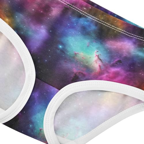 Joisal Space Nebula Colorful Cosmic Clouds Panties for Girl Toddlers Underwear Floral Cotton Print Kids Undies Briefs 2t4