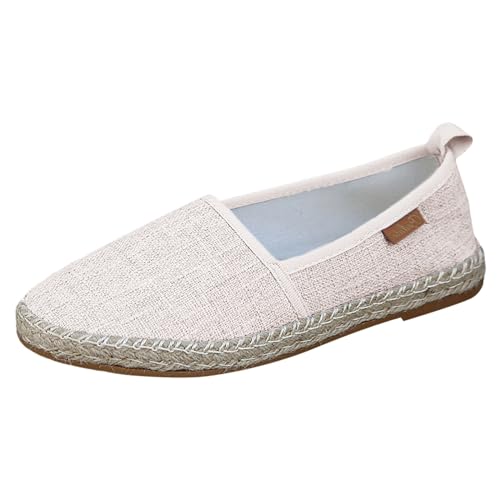 Chaussures femme décontractées beiges en grande taille 41 avec semelles plates