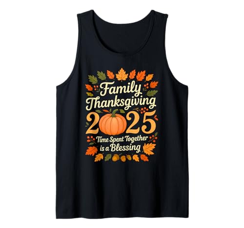 Family Thanksgiving Crew 2025 Matching Group Camiseta sin Mangas