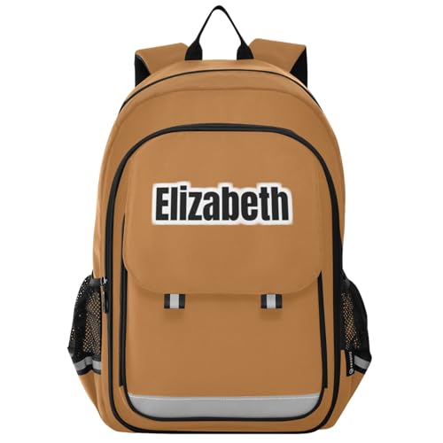ODAWA Mochila personalizada verde floresta infantil, mochila de viagem para crianças grandes, 43 cm, Bronze, 17 Inches