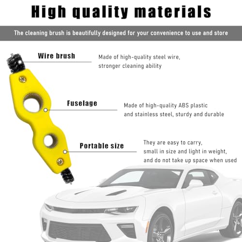 Car Battery Terminal Cleaning Brush, 4 in 1 Steel Wire Brush for Yellow 2 Pcs - Picture 2 of 43