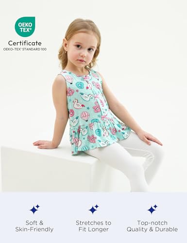 Image of Bamboo Viscose Shirts for Girls Casual Sleeveless 2-Pack Toddler Girls Tops
