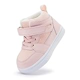 BMCiTYBM Baby High Top Sneakers Boy Girl Walking Shoes Infant First Walker Shoes for 6 9 12 18 24 Months Pink Size 5 Toddler