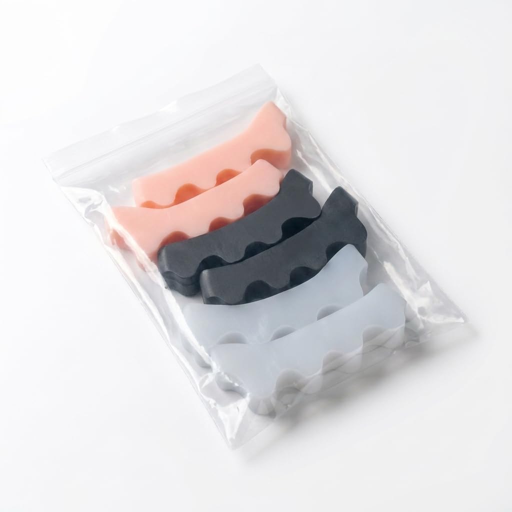 Toe Separators/Toe Spacers - Men & Women - Regular Size (3 Pairs – Beige, White & Black) – Soft Reusable Toe Spacers for Pedicure, Yoga, Bunion Relief & Foot Alignment