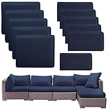 Thankyall Outdoor Patio Cushion Covers Replacement, Couch Cushions Covers with Zippers, Waterproof Patio Furniture Cushion Slipcovers for Couches,Outdoor Patio Furniture (Navy Blue, 11 Piece Sets)