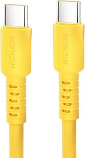 USB-C to USB-C Cable,4ft 100W Fast Charging Cord, Type C Charging Cable Fast Charge for Samsung Galaxy S20/S10/S9/Note10/9,MacBook Pro,LG,Pixel,Other Android Phones (Yellow)