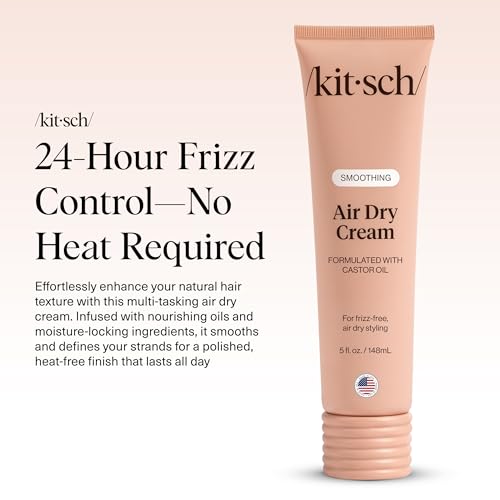 image for Kitsch Smoothing Air Dry Cream for Hair – Frizz Control Hair Care Pr