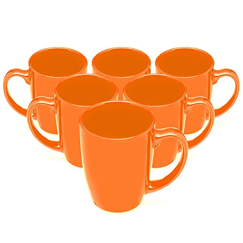 Set de 10 Mugs Curvos de Cerámica de 12 Onzas Naranja miniatura 6