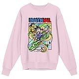 Bioworld Dragon Ball Classic Poster Art Crew Neck Long Sleeve Cradle Pink Women's Sweatshirt-Medium