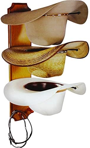 BB Ranch Unisex Ranch&Reg; Rolled Oak 3 Tiered Cowboy Hat Rack Light Brown One Size
