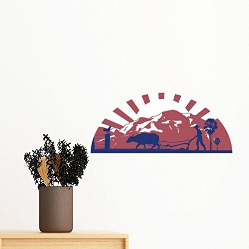 Sticker mural Thaïlande repositionnable avec illustration art traditionnel 30cm