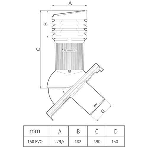 Aérateur de toit DN150 de qualité supérieure pour couverture Nelskamp RAL 8004