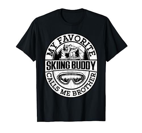 Gráfico divertido de Skiing Buddy Brother Snow Ski Lover Camiseta