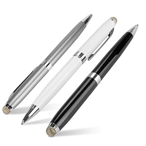BoxWave Stylus Pen Compatible with iPad (1st Gen 2010) - EverTouch Meritus Capacitive Styra, Capacitive Stylus with Rollerball Pen - Jet Black