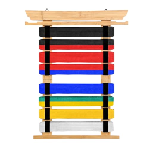 Porte-ceinture arts martiaux pour ranger 8 niveaux de taekwondo et karaté au mur