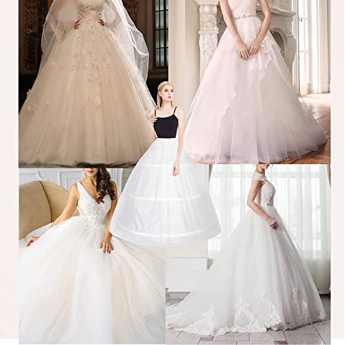 Fair Lady 3 Hoop Skirt Petticoat For Women Crinoline Wedding Dresses Underskirt Half Slip (Small) White #TOP5