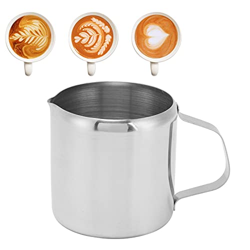 Taza de Espuma de Leche, Jarra de Espuma de Leche de 150 Ml, Jarra de café de Acero Inoxidable 304, Taza de café y Leche, Taza de Espuma para Familias, Restaurantes, Cafeterías