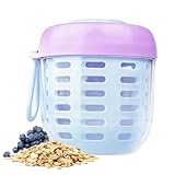 Générique Obstschale | 500 ml auslaufsichere Behälter mit Griff, Salatshaker mit Deckel und Gabel – für Beeren, Frühstück und