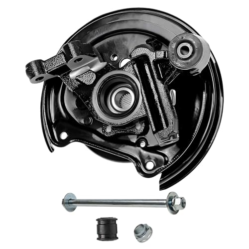 Image of Detroit Axle - Rear Left Steering Knuckle for 2001-2008 Subaru Forester, Driver Side Steering Knuckle & Wheel Hub Bearing Assembly 2002 2003 2004 2005 2006 2007 Replacement