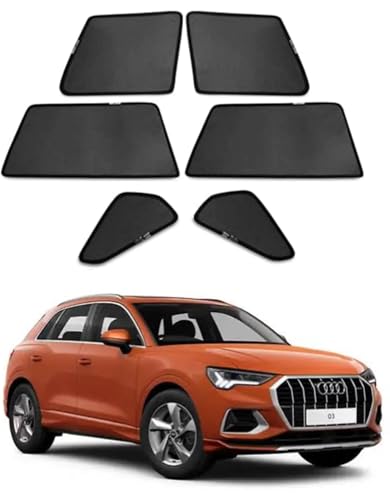 Image of Car Window Sun Shade /Curtain for Audi Q3 All Models - Black Color (Pack of 6)