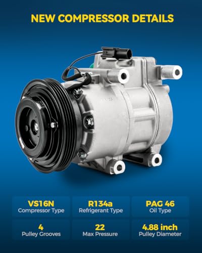 Image of PHILTOP 158307 Air Conditioner AC Compressor with Clutch for Hyundai Elantra 2007-2010, 2011-2012 2.0L