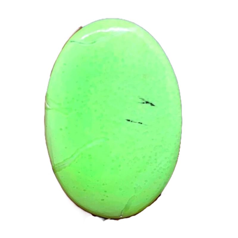 Chrysoprase citron naturelle ovale de 49x32x5mm, gemme haut de gamme GH_NAT_03833