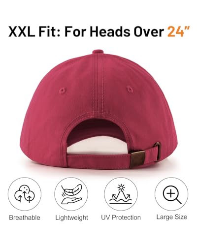 Image of Zylioo Oversize Baseball Cap XXL Big Head Hats for Men Large Dad Hats High Crown Structured Cap Adjustable 22 inch-25.5 inch