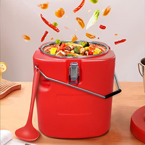 Plieren Insulated Soup Container Commercial Food Warmer For Hot Or Cold Food, 2.5 Gallon Hot Box For Catering, Food Cooler With 4 Buckles, Handles, & Spoon, Soup Carrier For Restaurant, Canteen, Home #TOP3