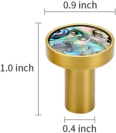 10 Pack Natural Shells Cabinet Knobs Pulls Drawer Knobs Hanging Hooks Brass Furniture Dresser Kitchen Hardware Pulls Knobs Handle, Colorful Shell, S