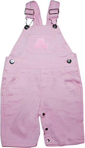 Creative Knitwear Irish Baby Shamrock Long Leg Overalls Pink