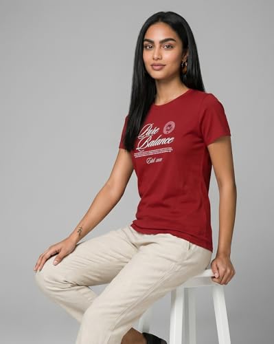 Image of Nobero 100% Cotton T-Shirts for Women Stylish | Regular Fit | Graphic Printed T Shirts for Women 180 GSM Combed Cotton | Crew Neck Half Sleeve
